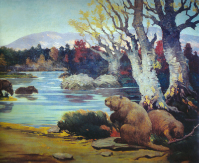 Castoroides, by Charles R Knight,1904